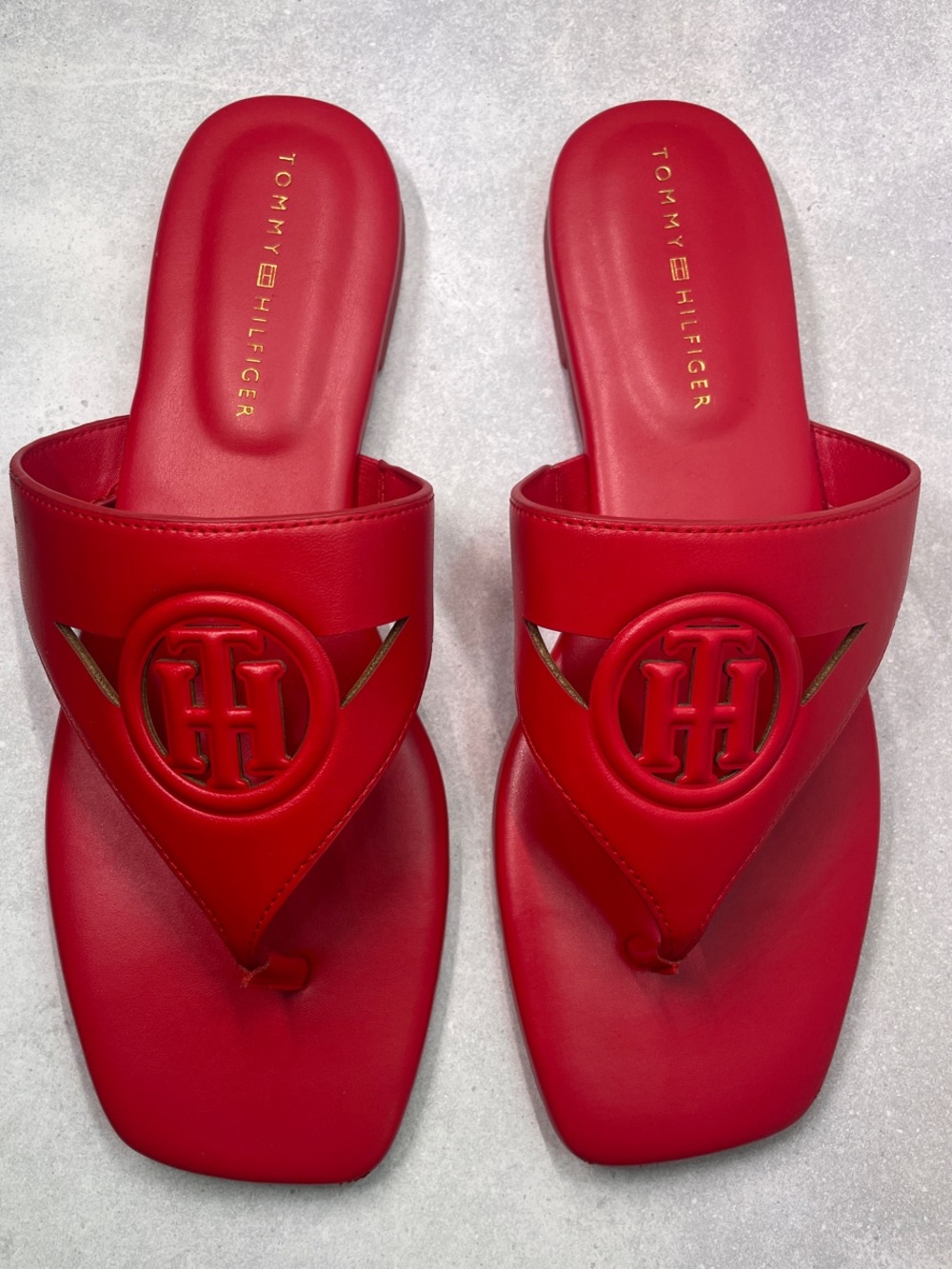 Tommy Hilfiger Red Sz 10  Toe-Post Slide Sandals